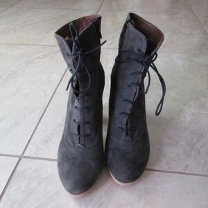 Gray Suede Booties - Size 38
